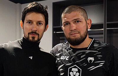 Фото дня: Павел Дуров и Хабиб – на UFC в Абу-Даби