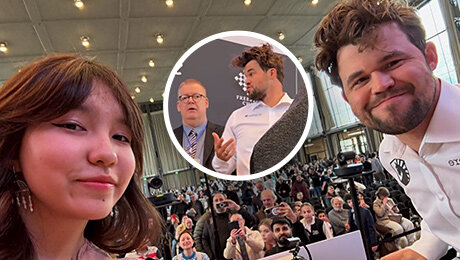 Как неловко! Карлсен согласился на селфи с соперницей, а потом попросил судей забрать у нее телефон