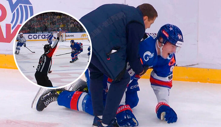 Фотография поста в ленте Игрок СКА травмировался и уехал в больницу. Судья поздно остановил игру