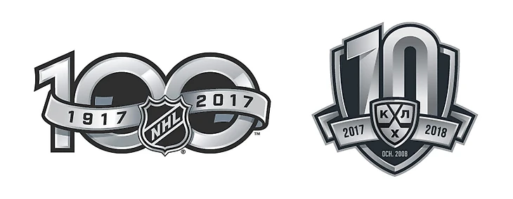 NHL KHL anniv. logos