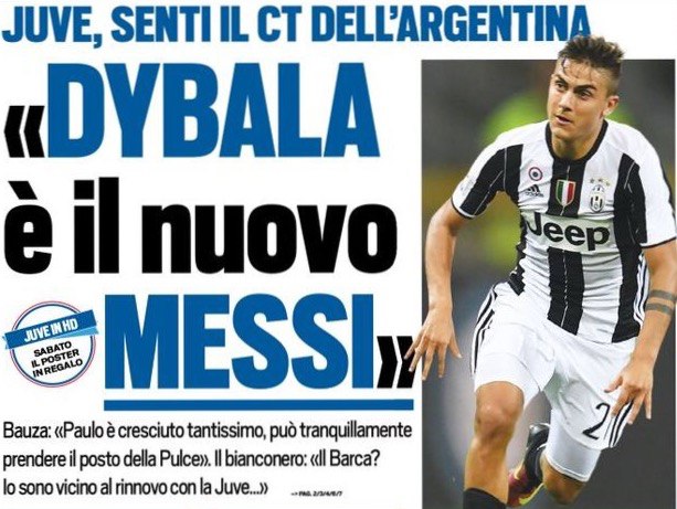 «Дибала – это новый Месси». Заголовки Gazzetta, TuttoSport и Corriere за 5 октября