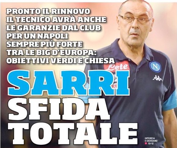 Сарри, тотальная схватка. Заголовки Gazzetta, TuttoSport и Corriere за 6 февраля