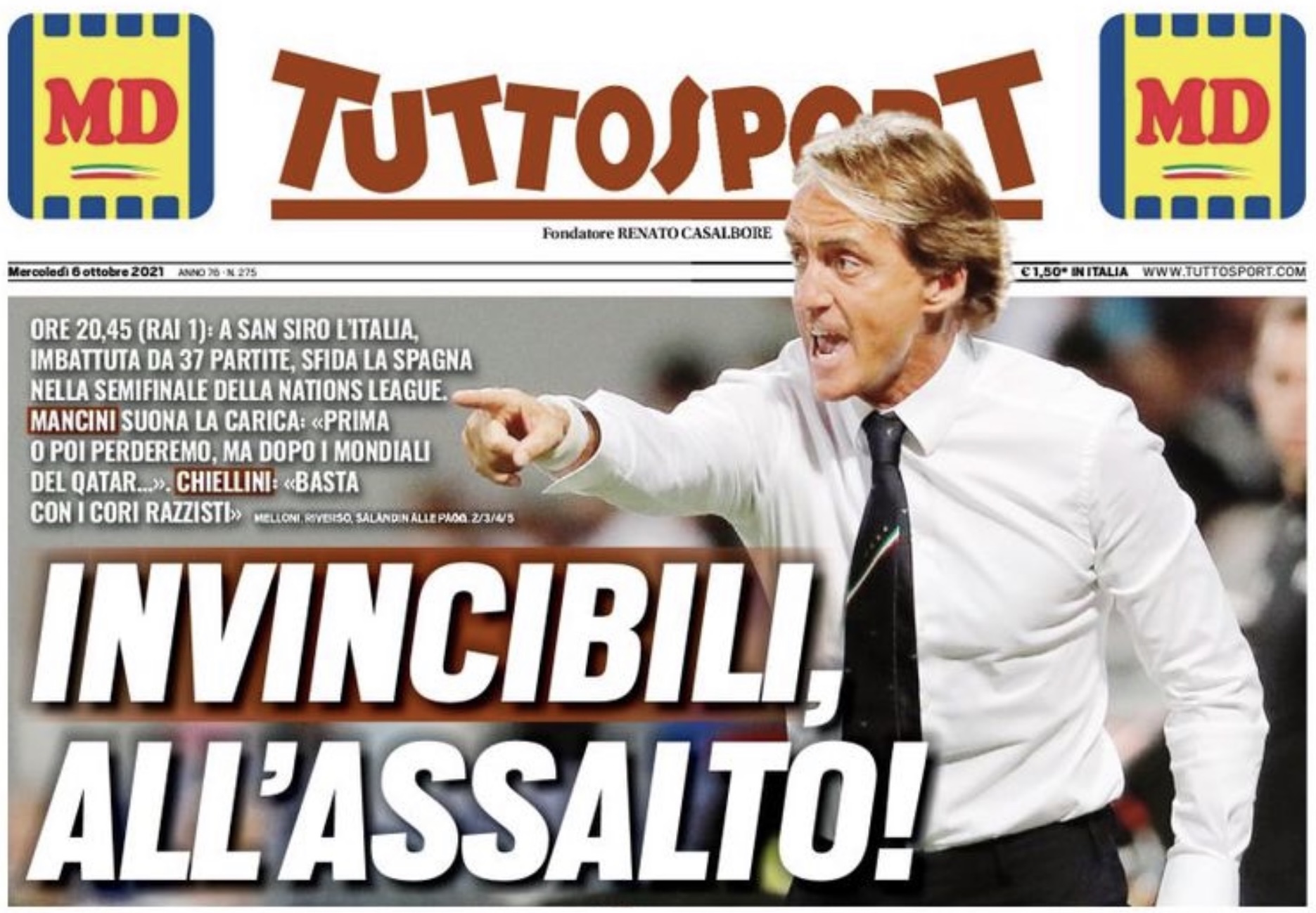 Непобедимые, на штурм! Заголовки Gazzetta, TuttoSport и Corriere за 6 октября