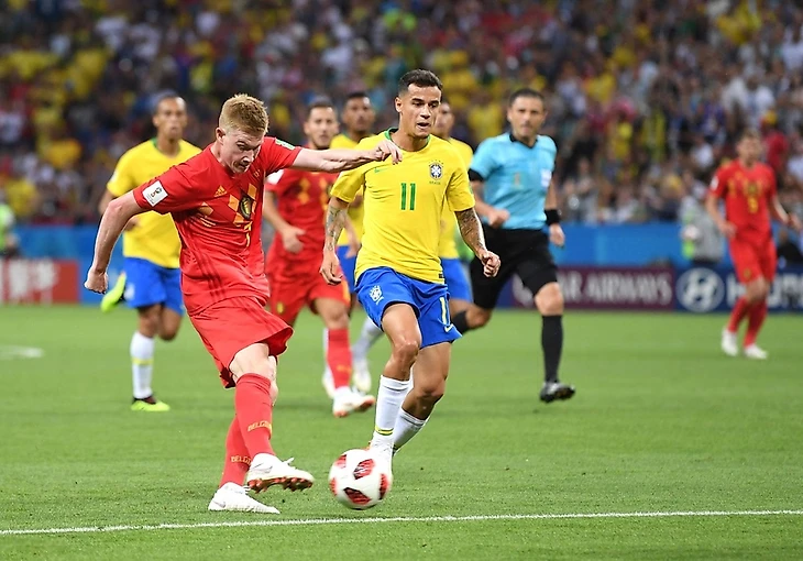 Кевин Де Брюйне забивает второй гол в ворота сборной Бразилии | Getty Images