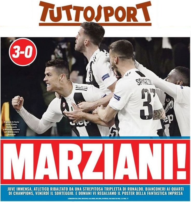 Марсиане! Заголовки Gazzetta, TuttoSport и Corriere за 13 марта