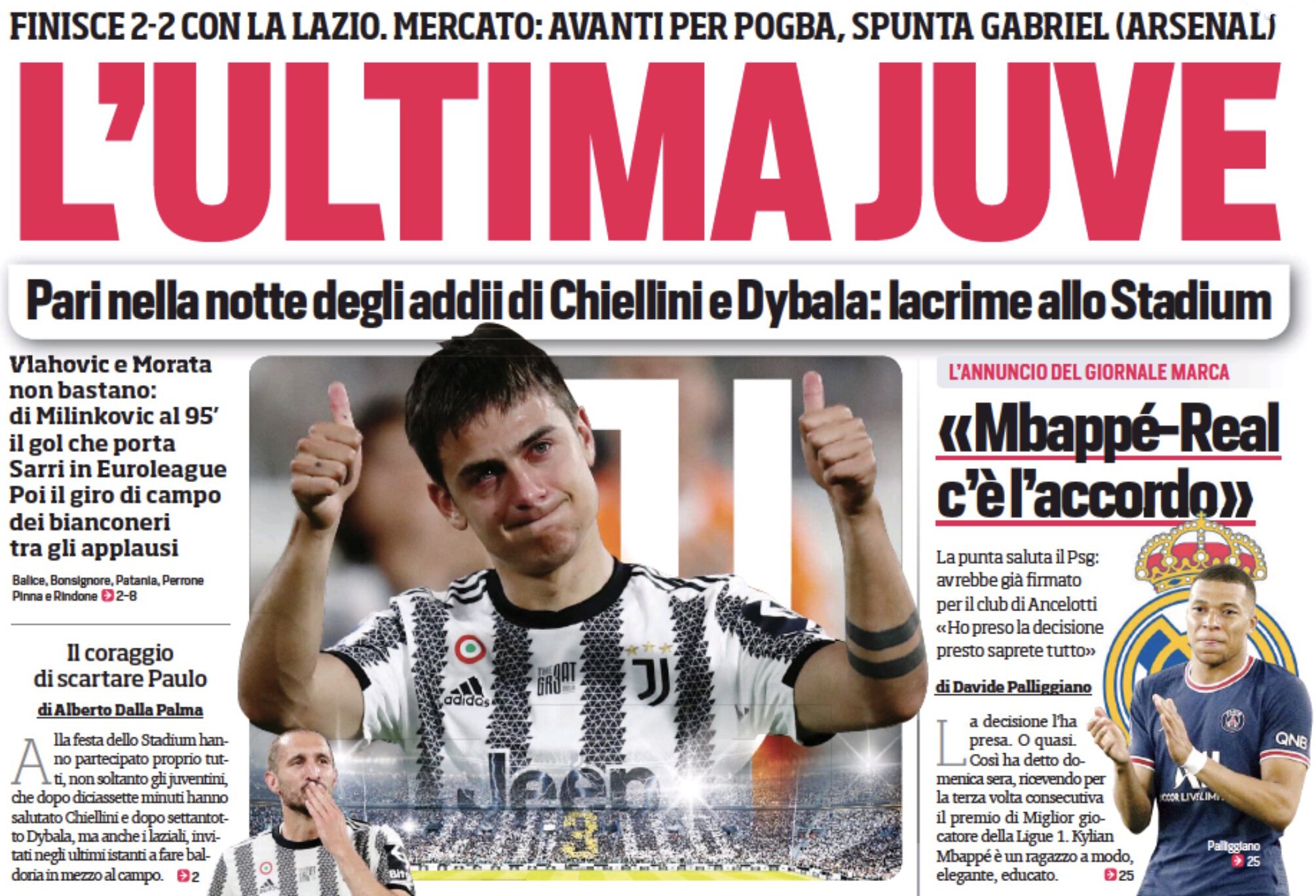 Последний «Юве». Заголовки Gazzetta, TuttoSport и Corriere за 17 мая