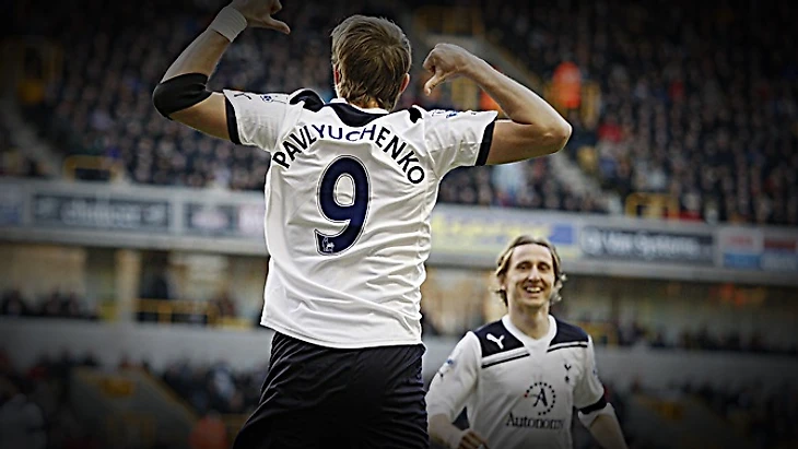 Роман Павлюченко забивает за Тоттенхэм