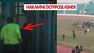 Решающий матч 1 лиги Узбекистана закончился избиением судьи