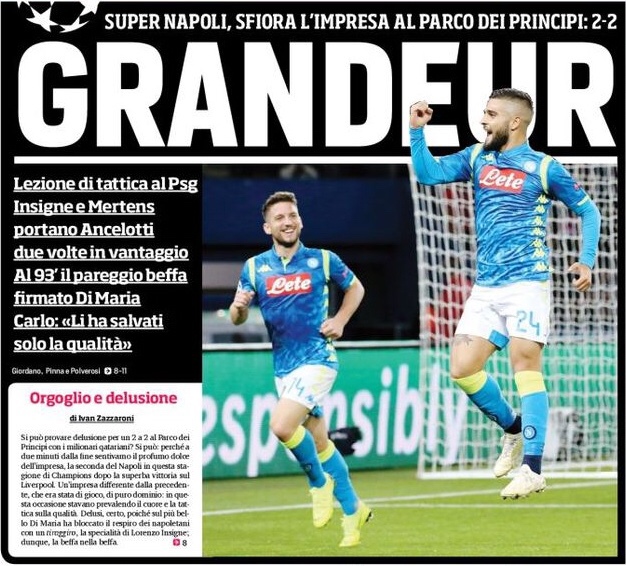 Грандиозно. Заголовки Gazzetta, TuttoSport и Corriere за 25 октября