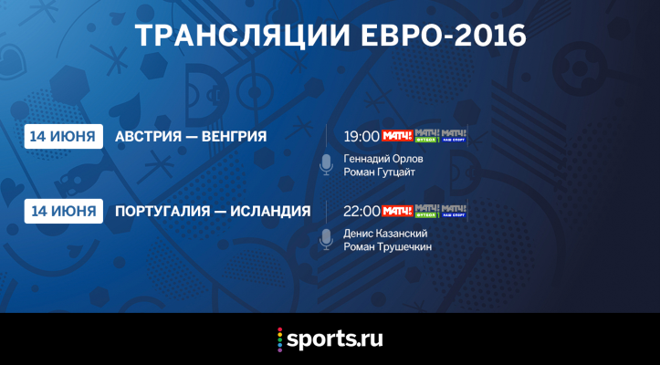 Трансляции Евро-2016. 14 июня