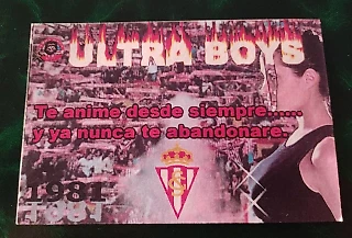 Стикер Ultra Boys «Спортинг» Хихон с Анджелиной Джоли в образе Лары Крофт