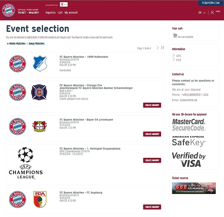 Бронирование билетов