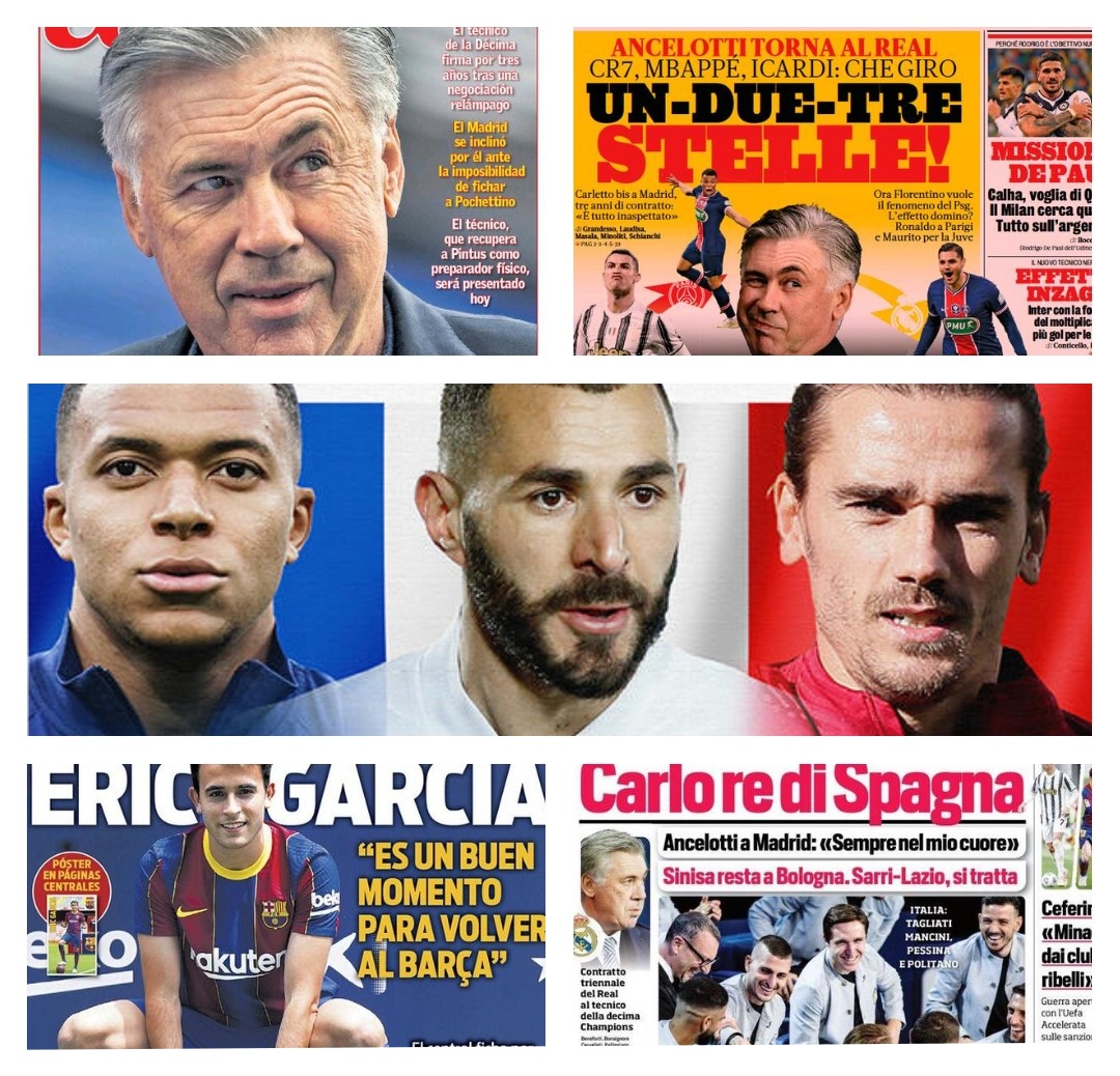 Обзор футбольных европейских газет, а так же главные трансферы на утро 2/06/21