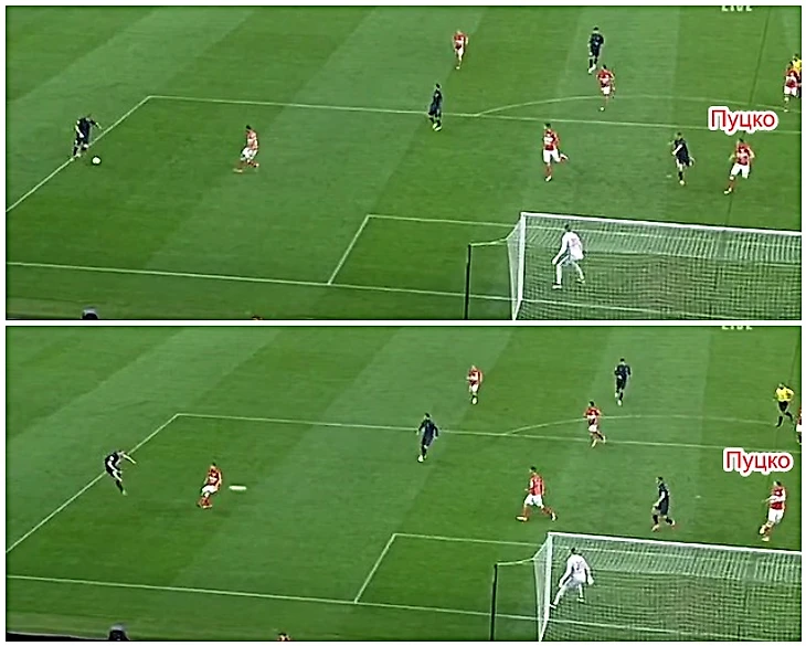 Самодин забивает Спартаку