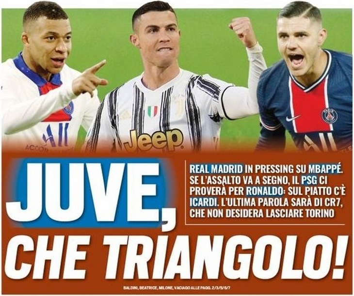 «Юве», каков треугольник! Заголовки Gazzetta, TuttoSport и Corriere за 10 апреля