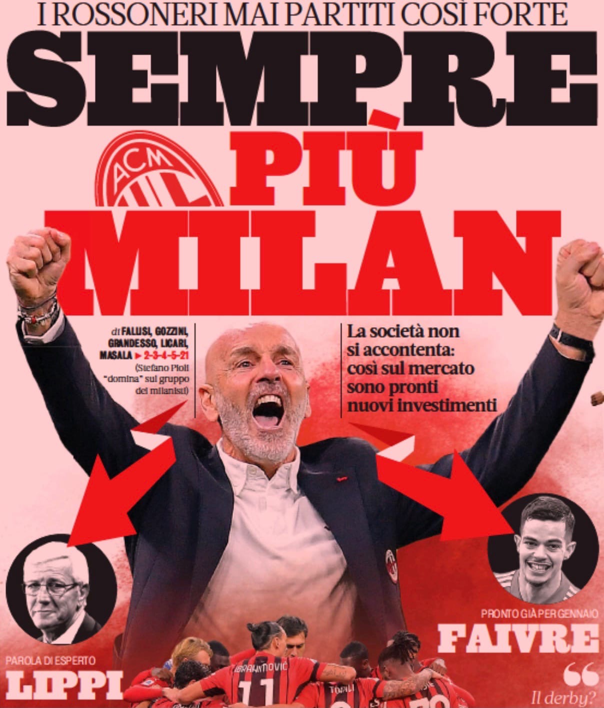 Всё больше «Милан». Заголовки Gazzetta, TuttoSport и Corriere за 9 ноября