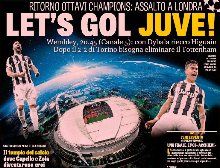 Давай гол, «Юве»! Заголовки Gazzetta, TuttoSport и Corriere за 7 марта