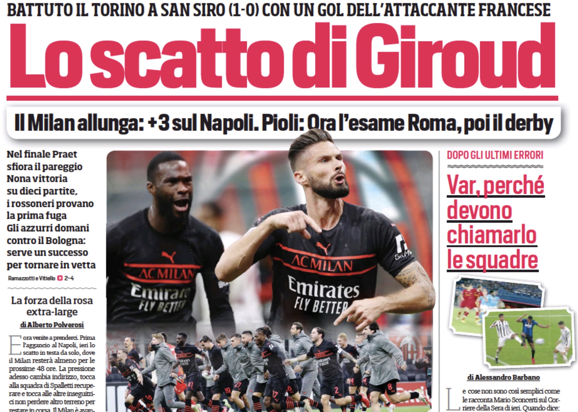 Включение Жиру. Заголовки Gazzetta, TuttoSport и Corriere за 27 октября