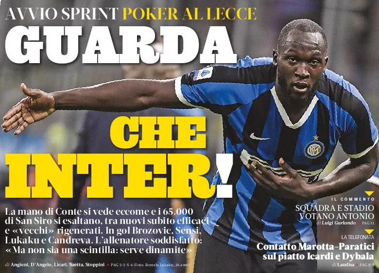 Смотрите, каков «Интер»! Заголовки Gazzetta, TuttoSport и Corriere за 27 августа