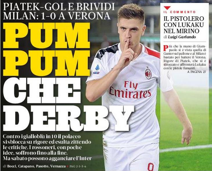 Пум-пум, каково дерби. Заголовки Gazzetta, TuttoSport и Corriere за 16 сентября