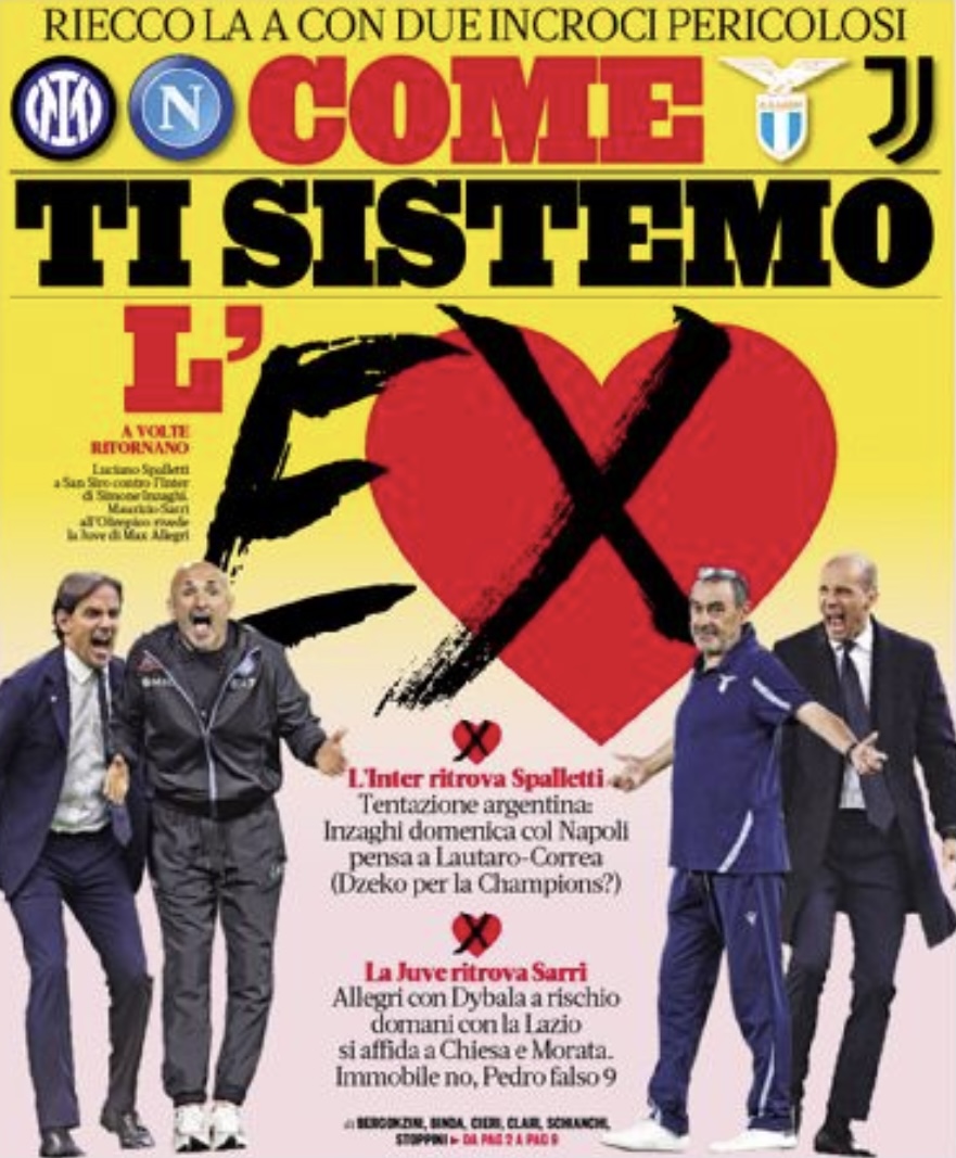 Как тебе исправить бывшего. Заголовки Gazzetta, TuttoSport и Corriere за 19 ноября