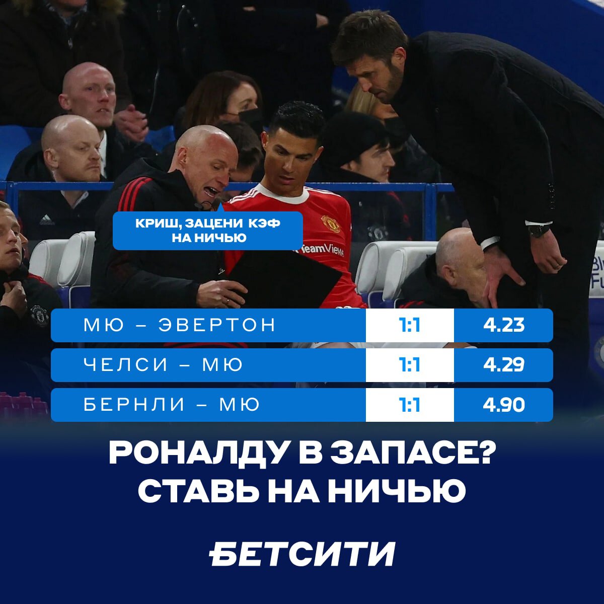 На что ставить, если Роналду остался в запасе «Манчестер Юнайтед»?