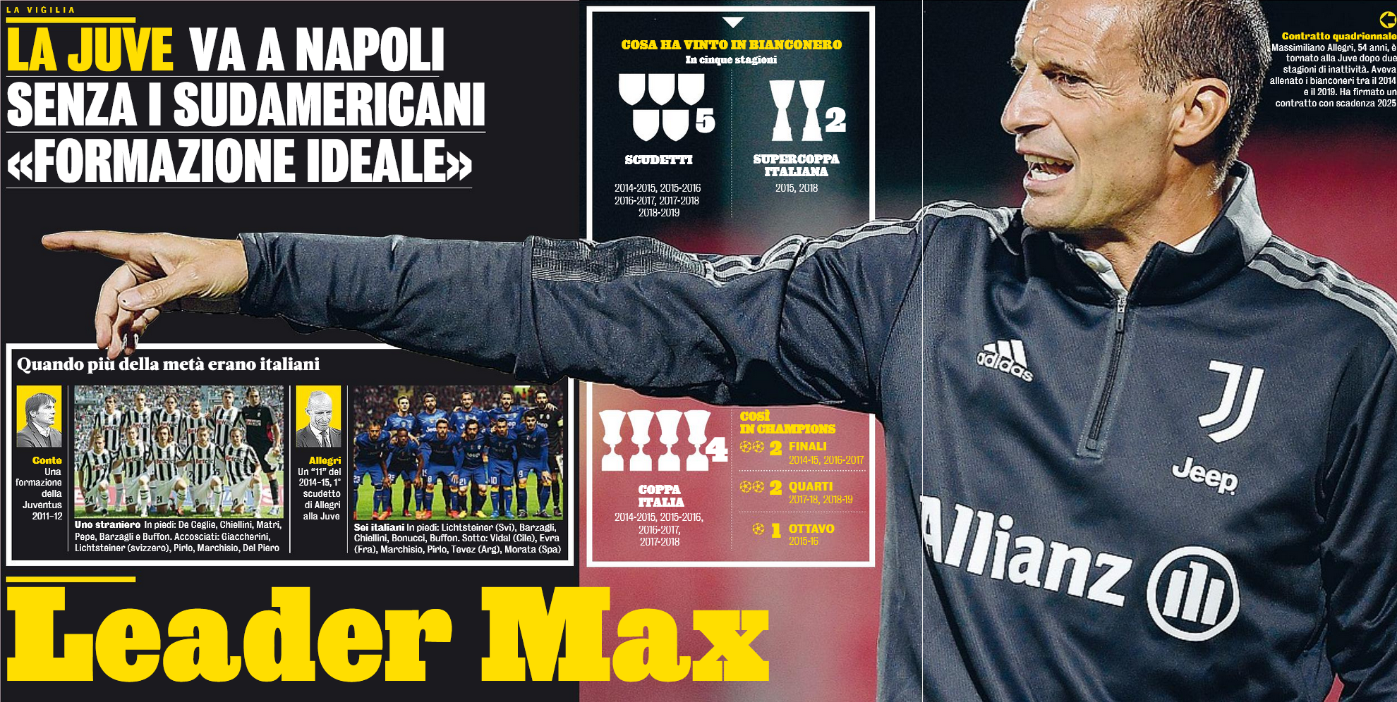 АРРИГО САККИ: «Аллегри прав. Только тренер знает, как идут дела у его игроков»