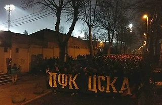 Московские армейцы на матче Лиги Европы Партизан - Виктория Пльзень в Белграде