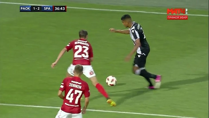 Эпизод матча ПАОК - &quout;Спартак&quout; - 2:3.
