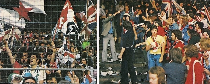 Фанаты «МЮ» на выезде в Сент-Этьене. 1977 год