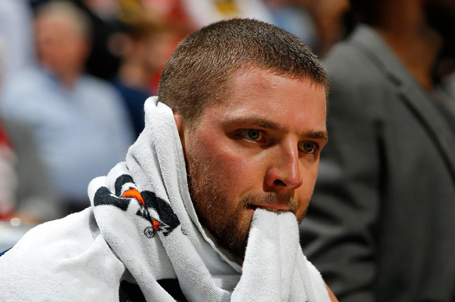 Chandler Parsons of the Memphis Grizzlies looks down the court in the first quarter against the Brooklyn Nets during their game at Barclays Center on...