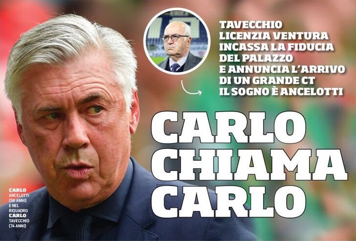 Карло зовёт Карло. Заголовки Gazzetta, TuttoSport и Corriere за 16 ноября