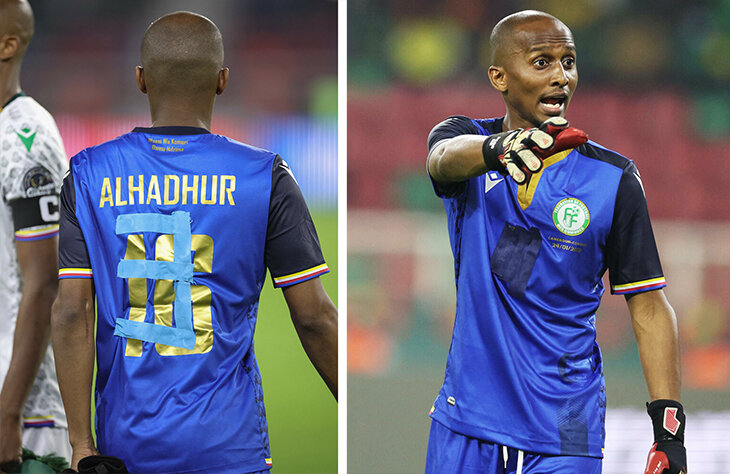 Фото дня – переклеенный номер вратаря Коморских островов. Эта форма уже в истории