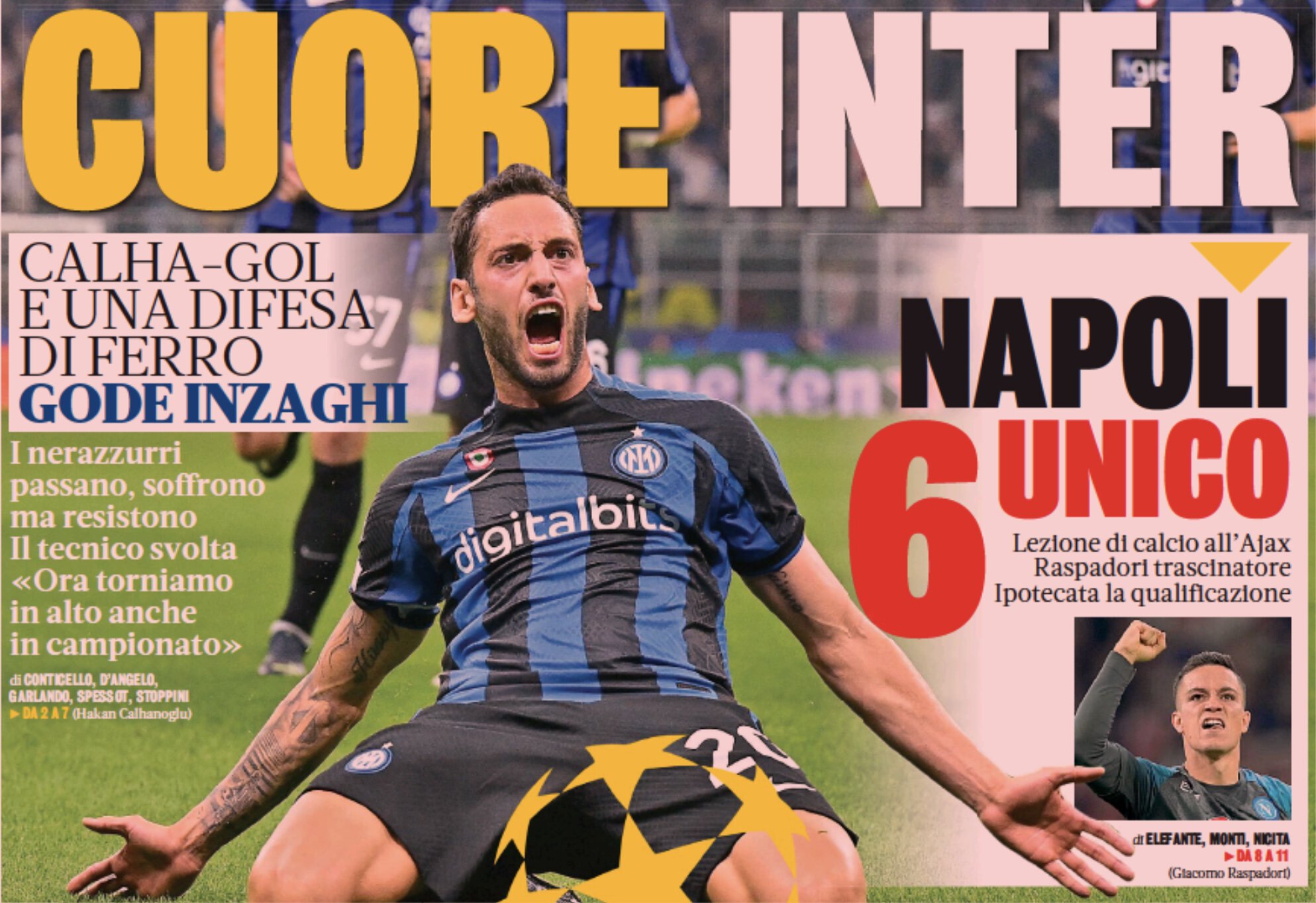 Сердце «Интера». Заголовки Gazzetta, TuttoSport и Corriere за 5 октября