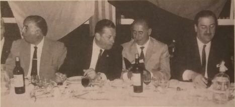 Банкет в честь окончания сезона 18 июня 1966 года в ресторане &quout;Де Торрес&quout;. За президентским столом сидят Сеньорес Сарагоса, Торрес Герреро, Арамбау Оларан, Роис Коссио и Пардо де Сантилья