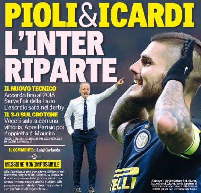 «Пиоли&Икарди, «Интер» начинает заново». Заголовки Gazzetta, TuttoSport и Corriere за 7 ноября