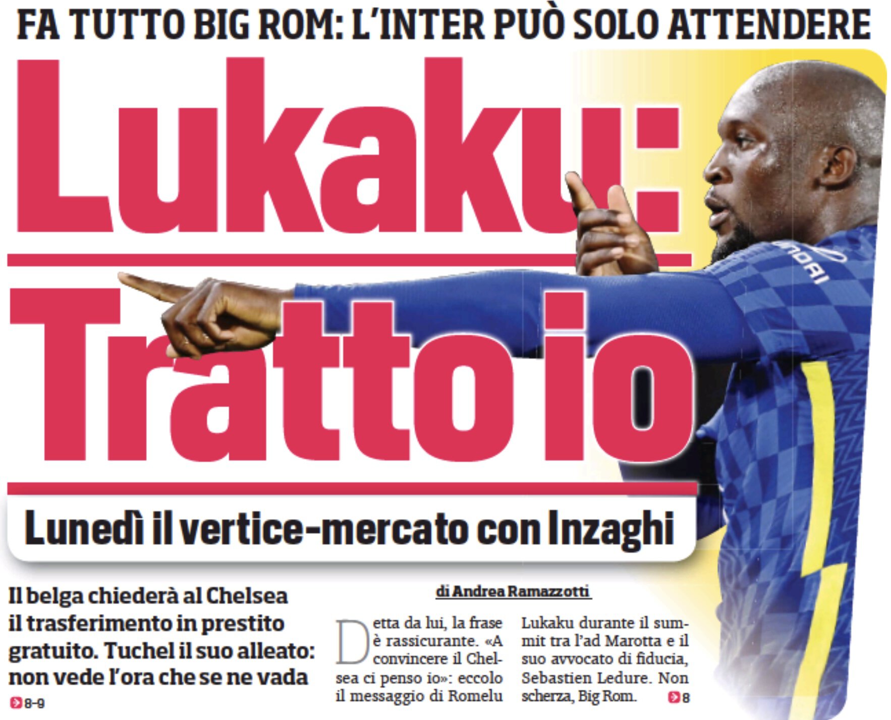 Лукаку: «Переговоры веду я». Заголовки Gazzetta, TuttoSport и Corriere за 3 июня
