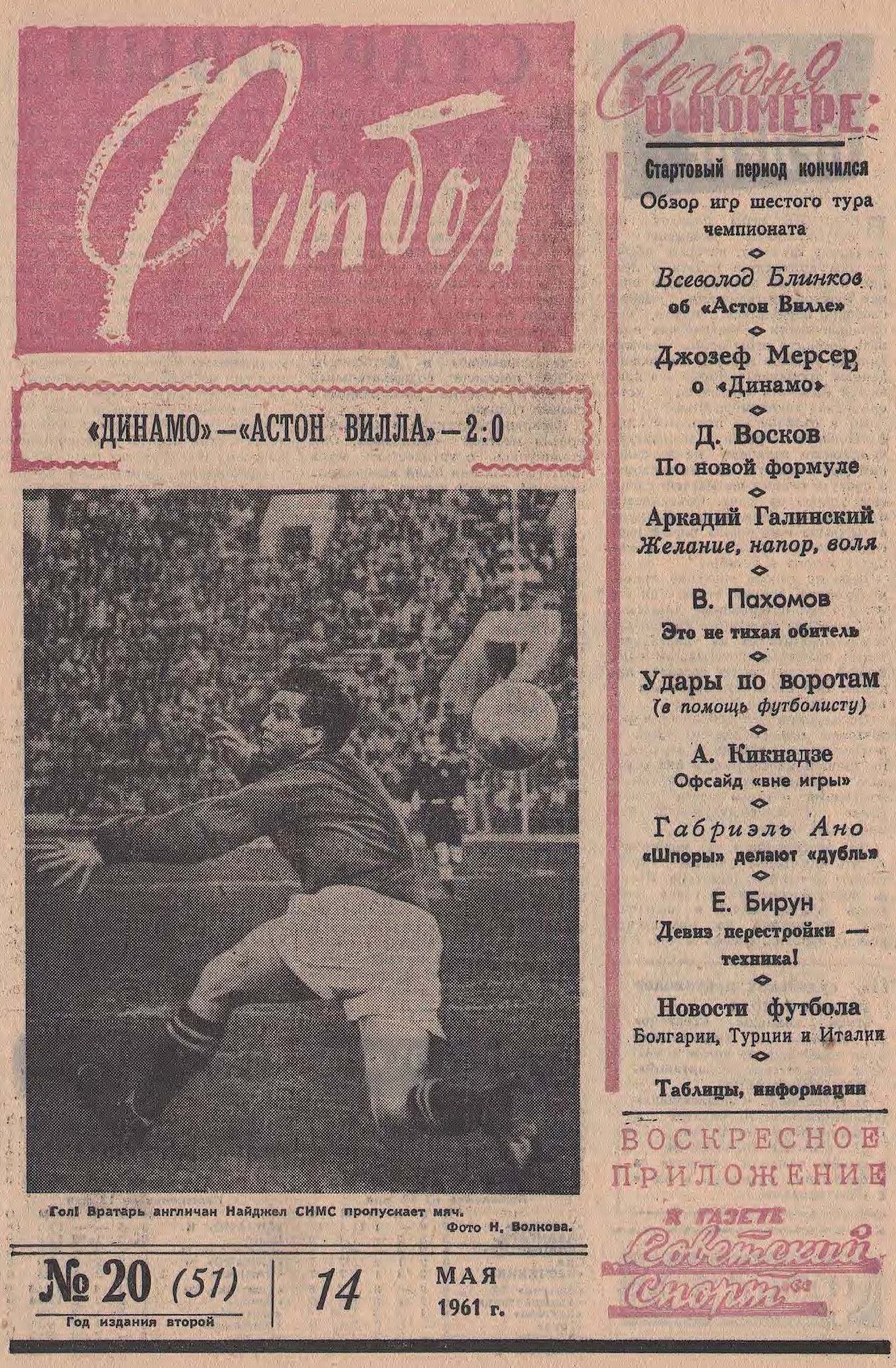 1961 год в обложках еженедельника «Футбол» - 11 друзей Зинченко - Блоги  Sports.ru