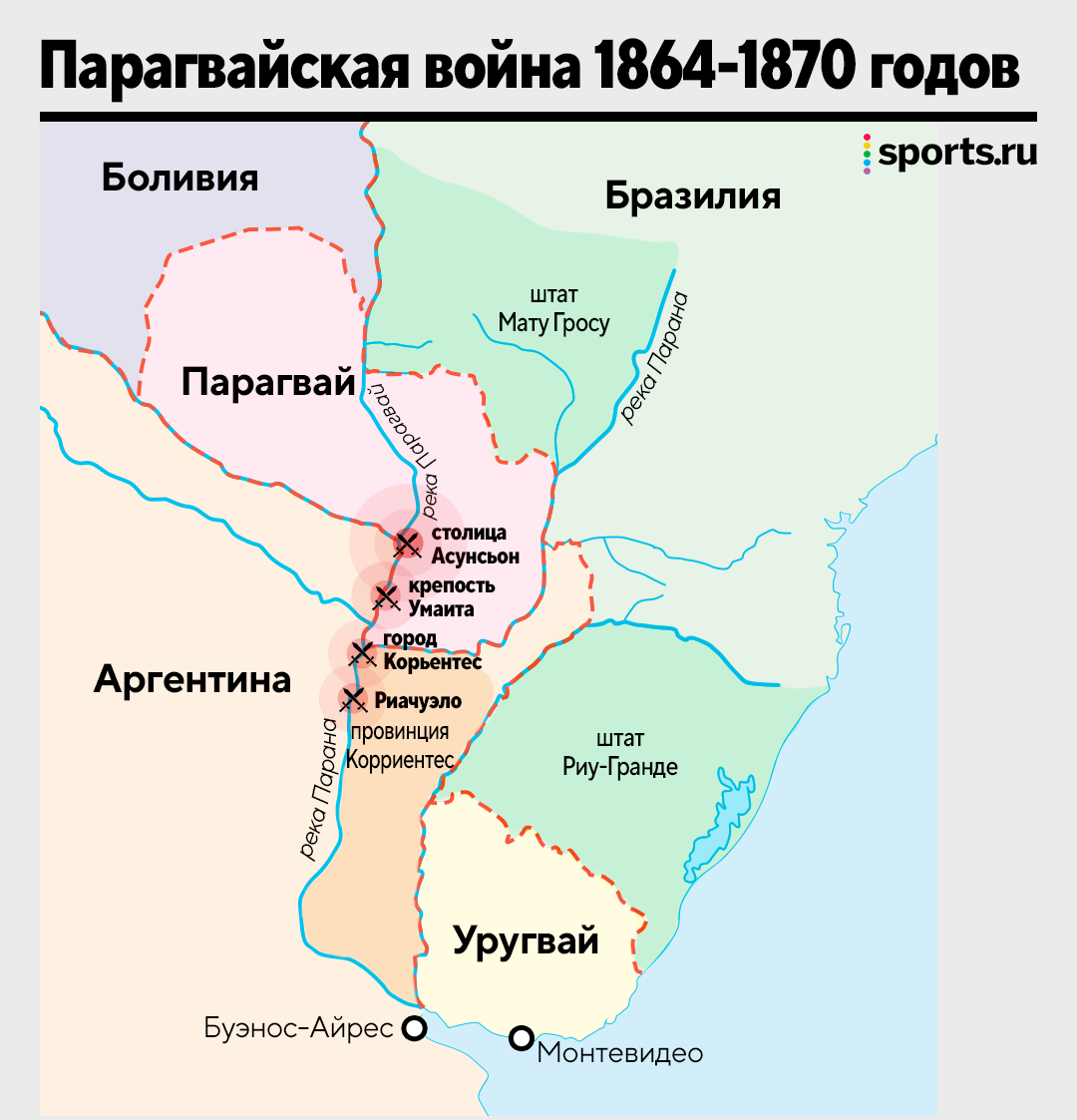 Парагвай, Аргентина и Уругвай устроили самую кровавую войну в истории  Латинской Америки. Теперь они объединились ради ЧМ - Urban Hymns - Блоги  Sports.ru