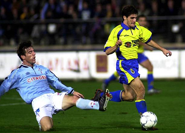 Victor Fernandez of Celta in action during the Primera Liga match between Villarreal and Celta Vigo at the El Madrigal Stadium, Spain. Mandatory...