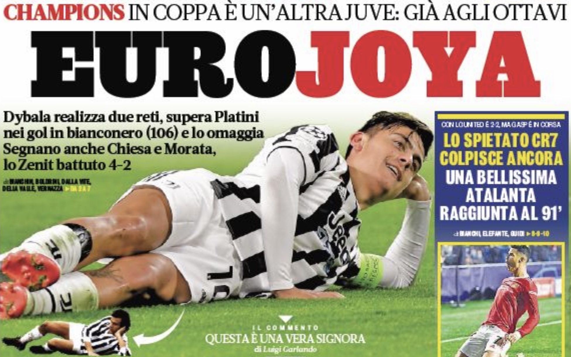 ЕвроСокровище. Заголовки Gazzetta, TuttoSport и Corriere за 3 ноября