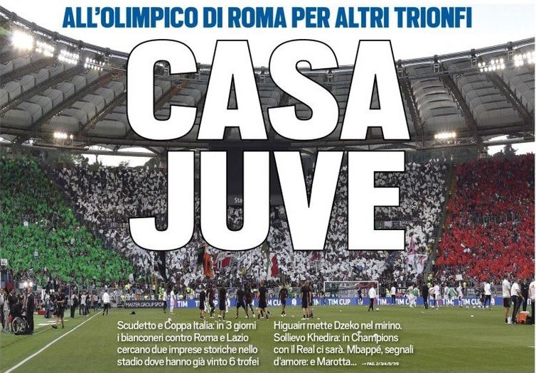 «Дом «Юве». Заголовки Gazzetta, TuttoSport и Corriere за 12 мая