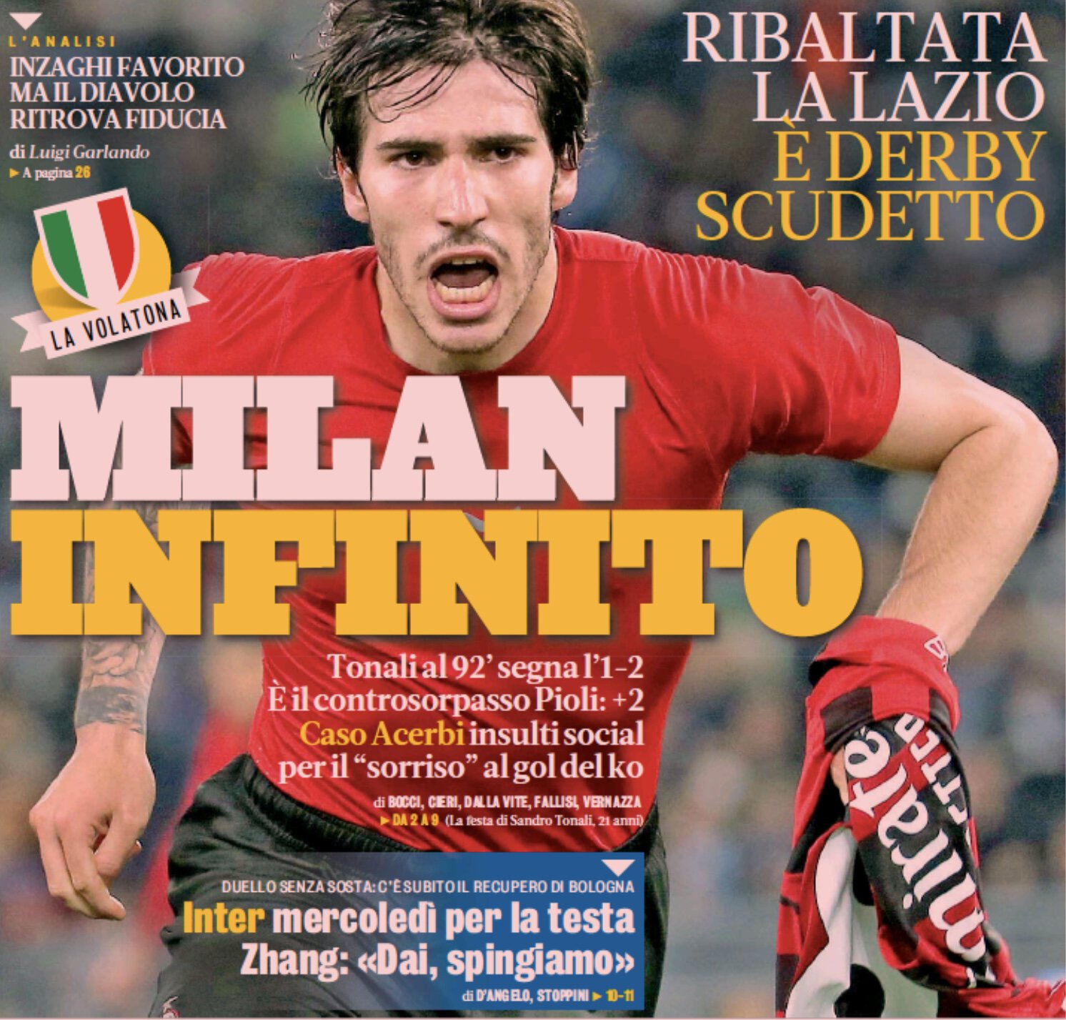 Бесконечный «Милан». Заголовки Gazzetta, TuttoSport и Corriere за 25 апреля
