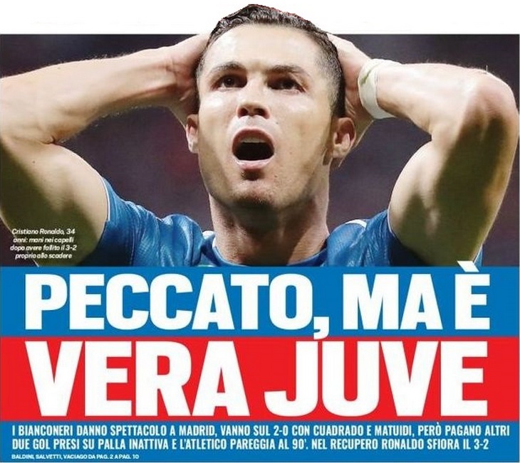 Жаль, но это настоящий «Юве». Заголовки Gazzetta, TuttoSport и Corriere за 19 сентября