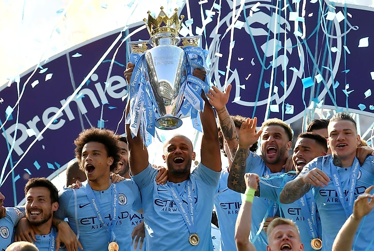Manchester City Wins Premier League Title, Raining Goals to Leave No Doubt  – The New York Times