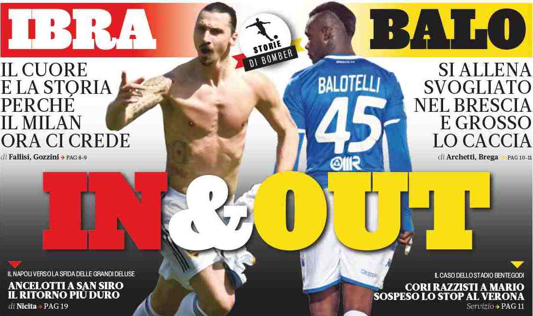 Ибра-Бало, in-out. Заголовки Gazzetta, TuttoSport и Corriere за 22 ноября