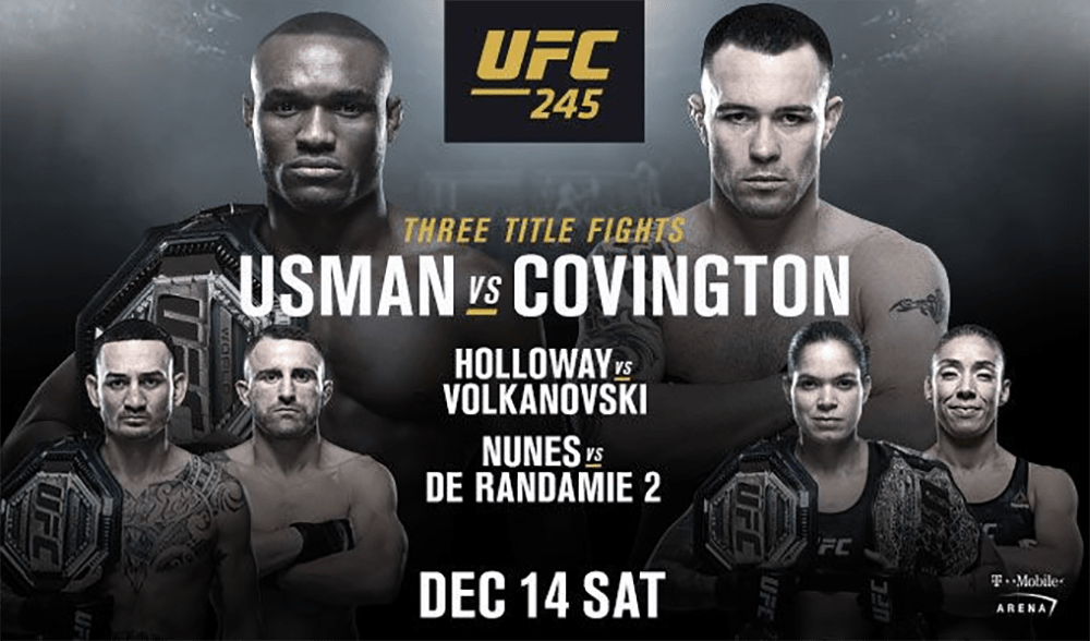 Ufc 299 кард участников. Юфс 245. Юфс 245 кард. Постер UFC 245. UFC афиша.