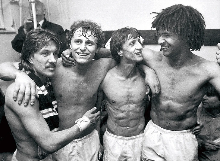 Ben Wijnstekers, Peter Houtman, Johan Cruijf, Ruud Gullit