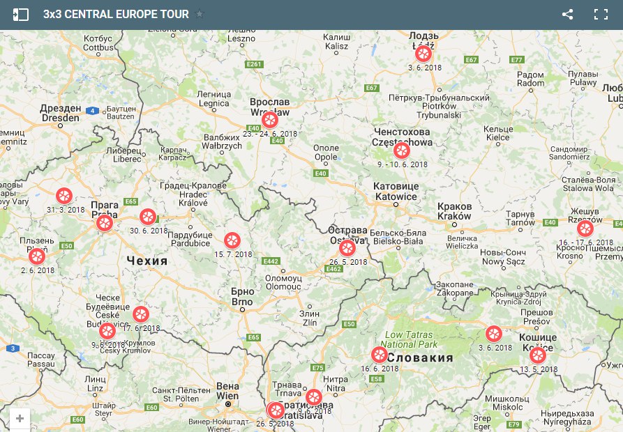 3x3 Central Tour map