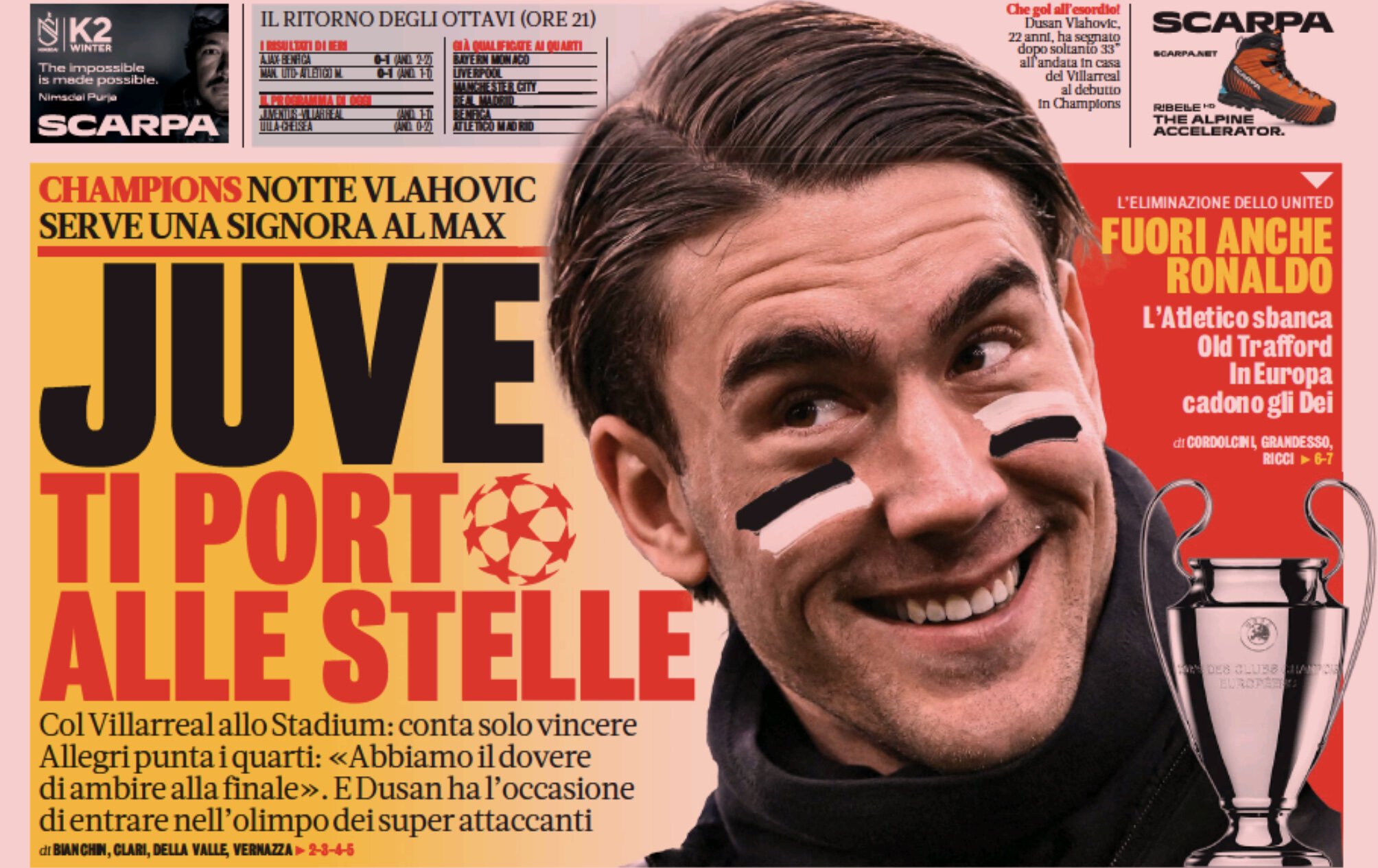 «Юве», я отведу тебя к звёздам». Заголовки Gazzetta, TuttoSport и Corriere за 16 марта